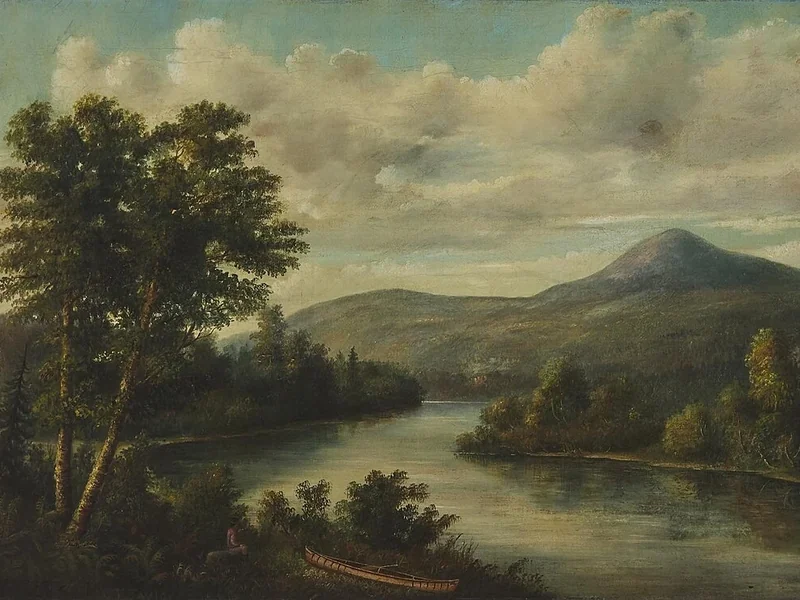 1838-George Thomas Taylor - Paesaggio con uomo che riposa sulla riva, 1889
